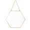 11.81"X10.24" Gold Hexagon Mirror Wall Decor Small Decorative Mirror Hanging Mirrors for Wall Home Bathroom Bedroom Living Room, Small, Gold